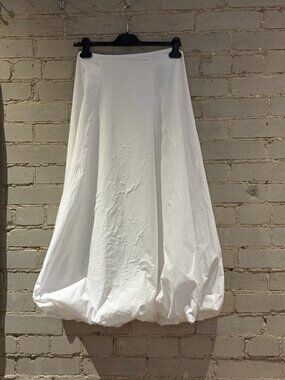 White Cotton Bubble Skirt
